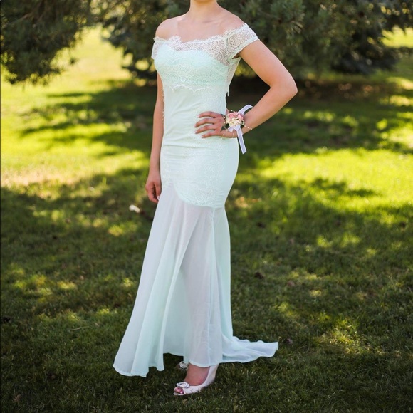 Mint Green Formal Maxi Dress - Picture 2 of 5